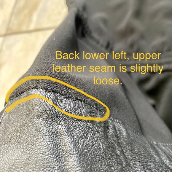 VINCE LEATHER CONTRAST BAND DRAWSTRING with Pockets WOMEN Black Dress Medium - Picture 8 of 13